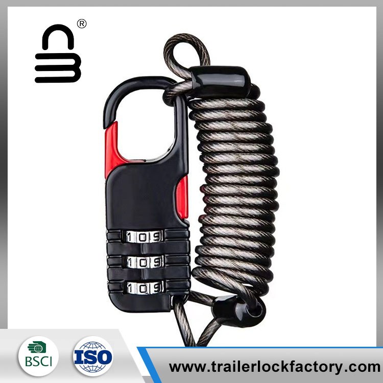 Lucchetto per casco con fune metallica